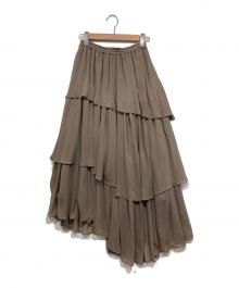 anuans（アニュアンス）の古着「ランダムヘムティアードスカート」｜ブラウン