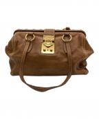 MIU MIUミュウミュウ）の古着「レザートートバッグ」｜ブラウン