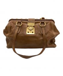 MIU MIU（ミュウミュウ）の古着「レザートートバッグ」｜ブラウン