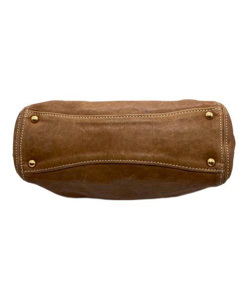 MIU MIU（ミュウミュウ）MIU MIU (ミュウミュウ) レザートートバッグ ブラウンの古着・服飾アイテム