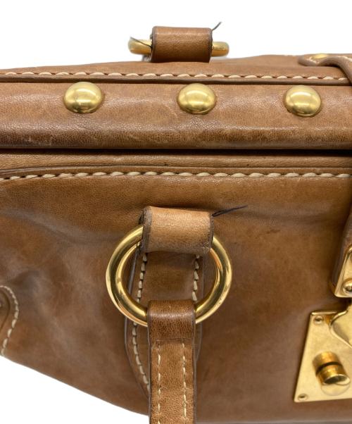 MIU MIU（ミュウミュウ）MIU MIU (ミュウミュウ) レザートートバッグ ブラウンの古着・服飾アイテム