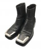 GIVENCHYジバンシィ）の古着「サイドゴア トゥメタルレザーチエルシーブーツ」｜ブラック