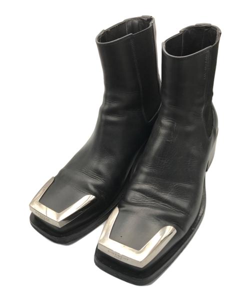 GIVENCHY（ジバンシィ）GIVENCHY (ジバンシィ) サイドゴア トゥメタルレザーチエルシーブーツ ブラック サイズ:41の古着・服飾アイテム