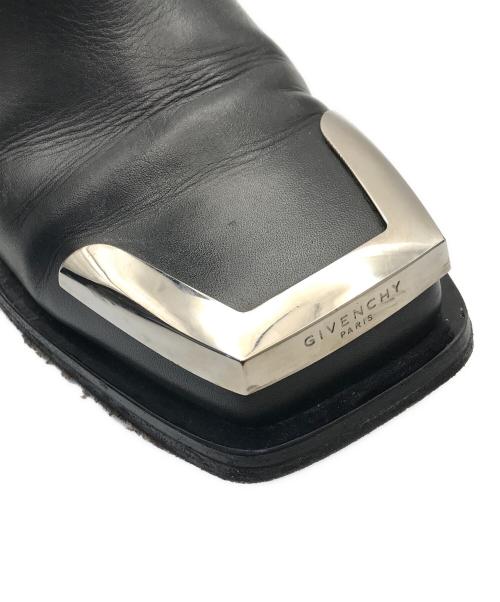 GIVENCHY（ジバンシィ）GIVENCHY (ジバンシィ) サイドゴア トゥメタルレザーチエルシーブーツ ブラック サイズ:41の古着・服飾アイテム