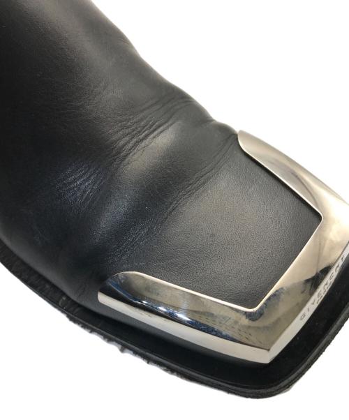 GIVENCHY（ジバンシィ）GIVENCHY (ジバンシィ) サイドゴア トゥメタルレザーチエルシーブーツ ブラック サイズ:41の古着・服飾アイテム