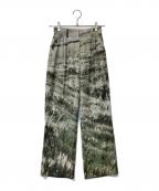 Ameriアメリ）の古着「CAMILA STRAIGHT TUCK PANTS カミラ ストレート タック パンツ 01220860620」｜グリーン