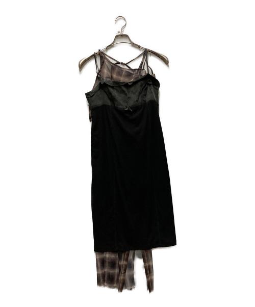 MAISON SPECIAL（メゾンスペシャル）MAISON SPECIAL (メゾンスペシャル) See-through Plaid Layered Dress ブラウン サイズ:36の古着・服飾アイテム