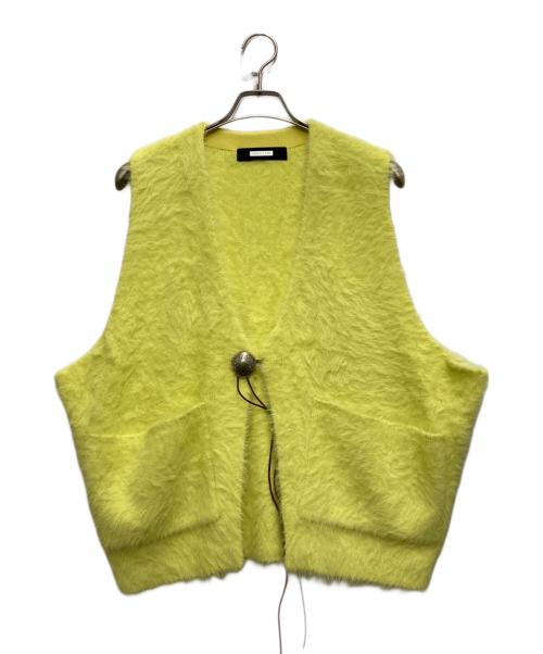 AMBERGLEAM（アンバーグリーム）AMBERGLEAM (アンバーグリーム) Feather Knit Gilet ネオイエロー サイズ:SHORTの古着・服飾アイテム