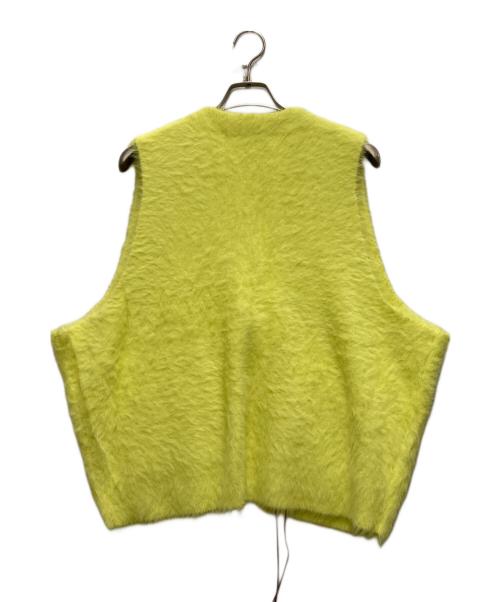 AMBERGLEAM（アンバーグリーム）AMBERGLEAM (アンバーグリーム) Feather Knit Gilet ネオイエロー サイズ:SHORTの古着・服飾アイテム