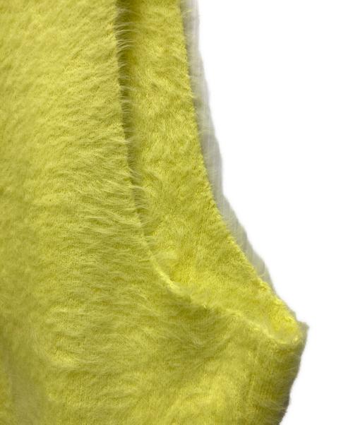 AMBERGLEAM（アンバーグリーム）AMBERGLEAM (アンバーグリーム) Feather Knit Gilet ネオイエロー サイズ:SHORTの古着・服飾アイテム