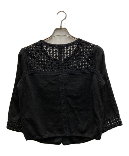 CHANEL（シャネル）CHANEL (シャネル) 透かし編みカーディガン ブラック サイズ:42の古着・服飾アイテム