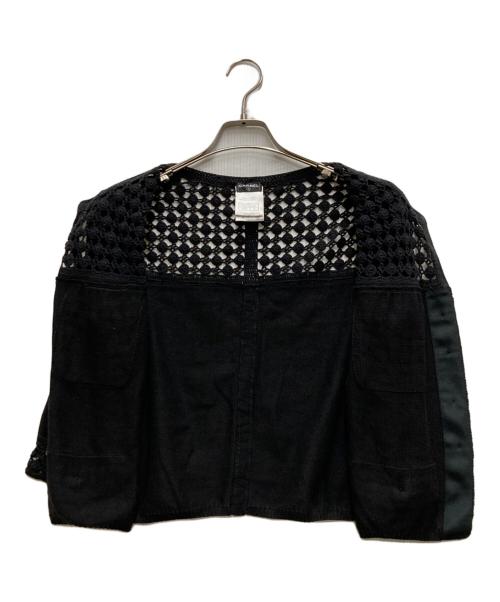 CHANEL（シャネル）CHANEL (シャネル) 透かし編みカーディガン ブラック サイズ:42の古着・服飾アイテム