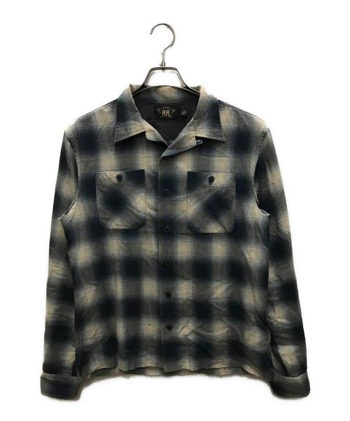 RRL（ダブルアールエル）RRL (ダブルアールエル) オンブレチェックシャツ ブルー サイズ:Ｓの古着・服飾アイテム