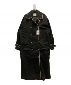 中古・古着通販】YOKE (ヨーク) LEATHER CUT-OFF HALF COAT ブラック