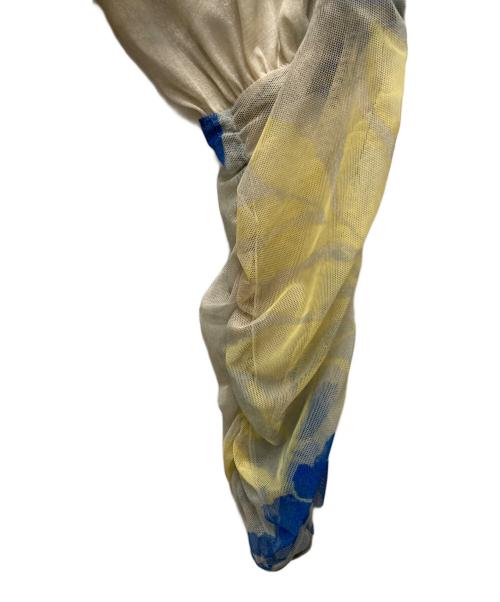 Ameri（アメリ）Ameri (アメリ) MEDI ROLLER ART CHIFFON DRESS ベージュ×ブルー サイズ:Ⅿの古着・服飾アイテム