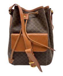 CELINE（セリーヌ）の古着「マカダム柄巾着ショルダーバッグ」｜ブラウン