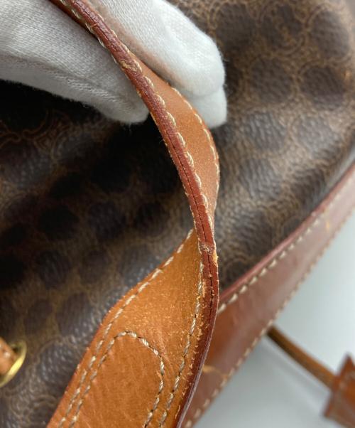 CELINE（セリーヌ）CELINE (セリーヌ) マカダム柄巾着ショルダーバッグ ブラウンの古着・服飾アイテム