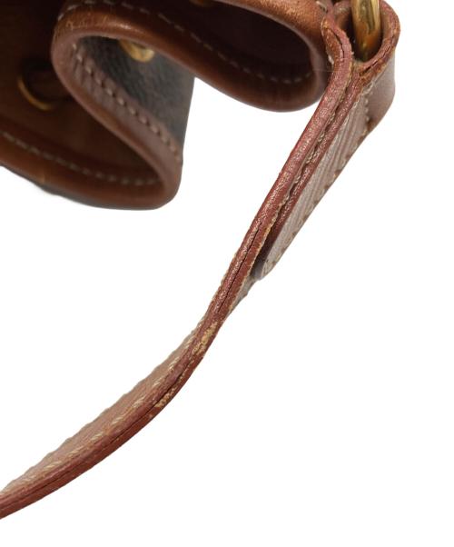 CELINE（セリーヌ）CELINE (セリーヌ) マカダム柄巾着ショルダーバッグ ブラウンの古着・服飾アイテム