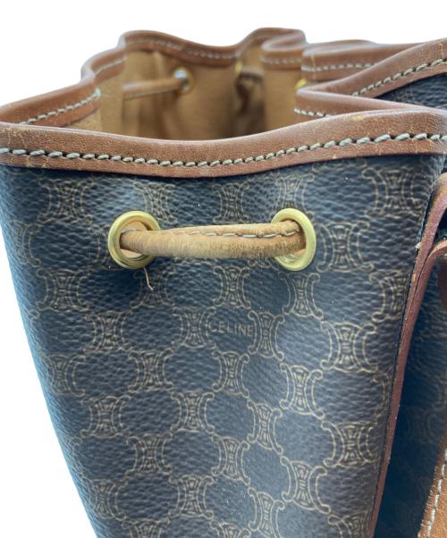CELINE（セリーヌ）CELINE (セリーヌ) マカダム柄巾着ショルダーバッグ ブラウンの古着・服飾アイテム