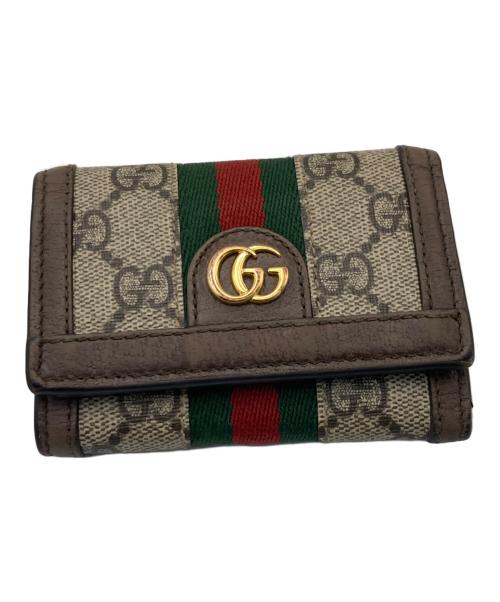 GUCCI（グッチ）GUCCI (グッチ) 3つ折り財布 ブラウンの古着・服飾アイテム