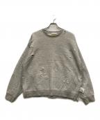 YOKEヨーク）の古着「20AW OVERSIZED PIPING DAMAGE SWEAT」｜グレー