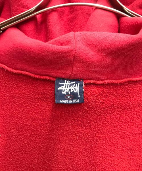 stussy（ステューシー）stussy (ステューシー) 90sロゴジップパーカー レッド サイズ:XLの古着・服飾アイテム