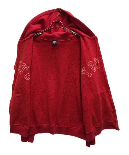 stussy（ステューシー）stussy (ステューシー) 90sロゴジップパーカー レッド サイズ:XLの古着・服飾アイテム