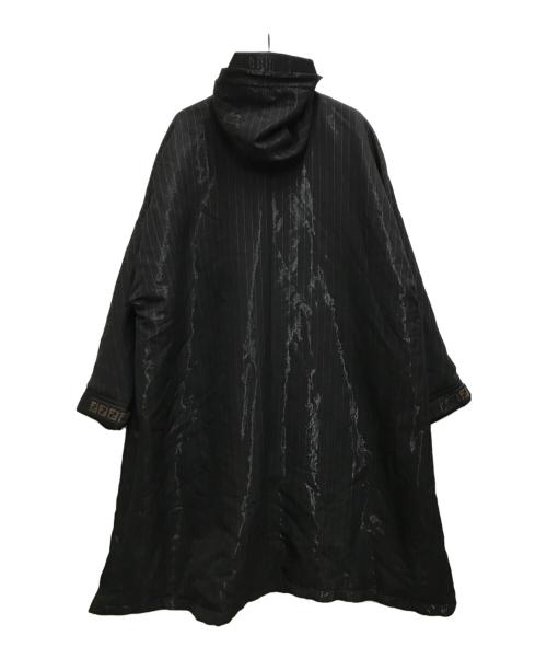 FENDI（フェンディ）FENDI (フェンディ) ストライプフーデットコート ブラック サイズ:50の古着・服飾アイテム