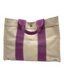 HERMES（エルメス）の古着「ボラボラPMトートバッグ」｜ベージュ×パープル