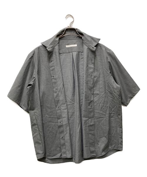 SOPHNET.（ソフネット）SOPHNET. (ソフネット) SUMMER STRETCH WOOL S/S SHIRT グレー サイズ:Lの古着・服飾アイテム