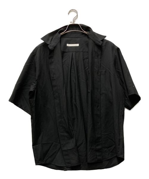 SOPHNET.（ソフネット）SOPHNET. (ソフネット) SUMMER STRETCH WOOL S/S SHIRT ブラック サイズ:Lの古着・服飾アイテム