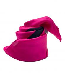 CHANEL（シャネル）の古着「マトラッセモチーフシルクスカーフ」｜ピンク×ブラック