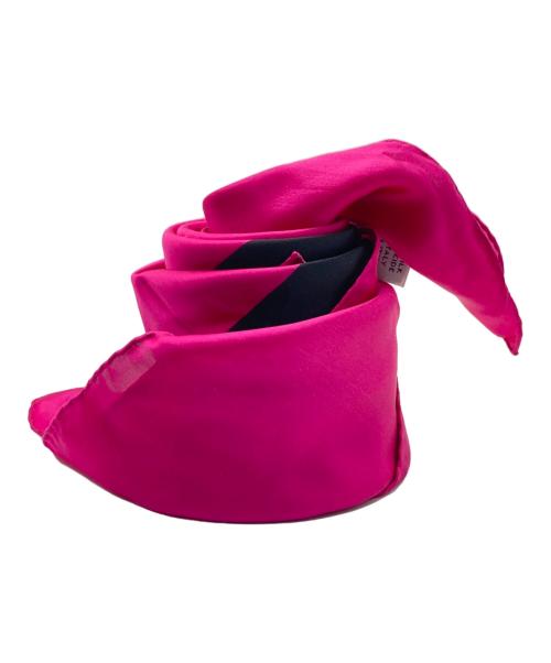 CHANEL（シャネル）CHANEL (シャネル) マトラッセモチーフシルクスカーフ ピンク×ブラックの古着・服飾アイテム