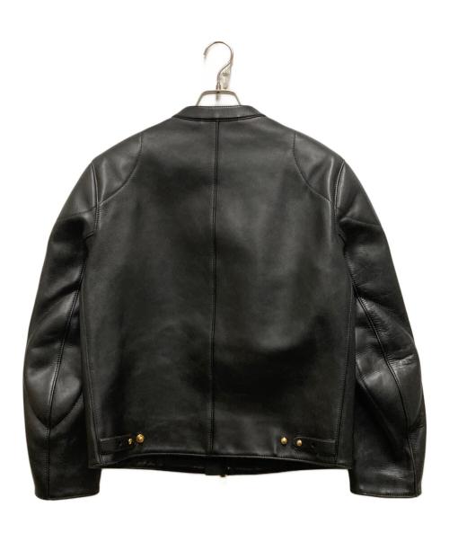 dunhill（ダンヒル）dunhill (ダンヒル) デューク・スリムフィット・カウハイド・レザージャケット ブラック サイズ:Ⅿの古着・服飾アイテム