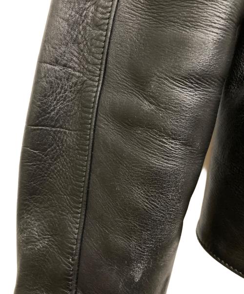 dunhill（ダンヒル）dunhill (ダンヒル) デューク・スリムフィット・カウハイド・レザージャケット ブラック サイズ:Ⅿの古着・服飾アイテム