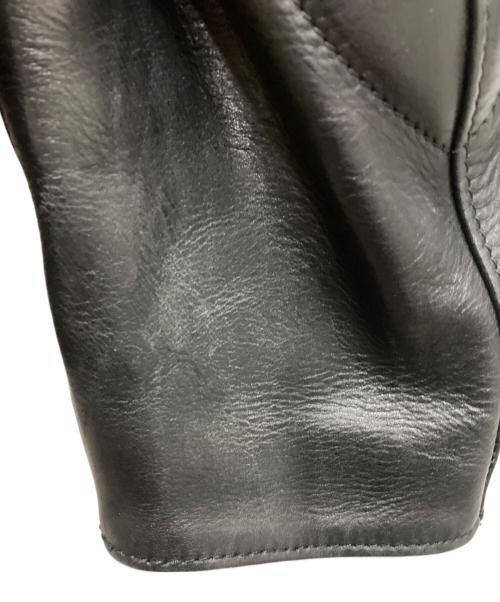 dunhill（ダンヒル）dunhill (ダンヒル) デューク・スリムフィット・カウハイド・レザージャケット ブラック サイズ:Ⅿの古着・服飾アイテム