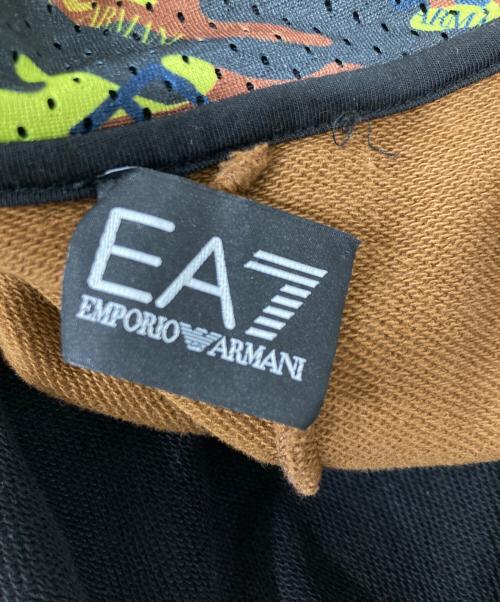 EMPORIO ARMANI（エンポリオ アルマーニ）EMPORIO ARMANI (エンポリオ アルマーニ) ジップパーカー ブラック×グリーン サイズ:Ｌの古着・服飾アイテム