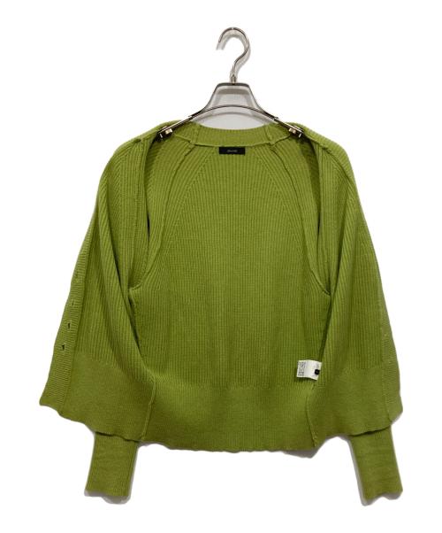 allureville（アルアバイル）allureville (アルアバイル) アワーグラスシェイプカーディガン グリーン サイズ:2の古着・服飾アイテム