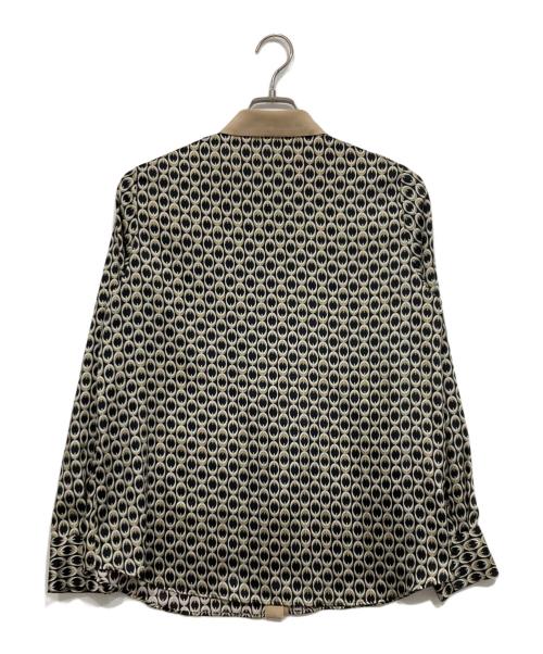 allureville（アルアバイル）allureville (アルアバイル) モダンチェーンプリント配色シャツ ブラック サイズ:2の古着・服飾アイテム