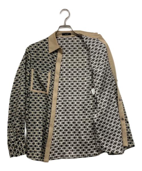 allureville（アルアバイル）allureville (アルアバイル) モダンチェーンプリント配色シャツ ブラック サイズ:2の古着・服飾アイテム
