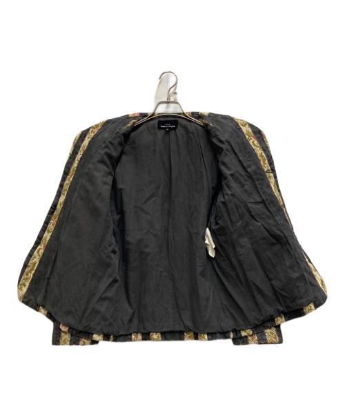 tricot COMME des GARCONS（トリココムデギャルソン）tricot COMME des GARCONS (トリココムデギャルソン) 花柄ストライプデニムテーラードジャケット ブラック サイズ:Mの古着・服飾アイテム