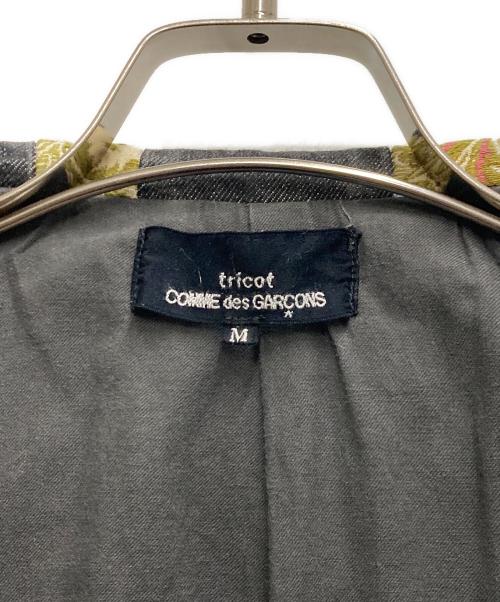 tricot COMME des GARCONS（トリココムデギャルソン）tricot COMME des GARCONS (トリココムデギャルソン) 花柄ストライプデニムテーラードジャケット ブラック サイズ:Mの古着・服飾アイテム