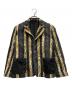 tricot COMME des GARCONS（トリココムデギャルソン）の古着「花柄ストライプデニムテーラードジャケット」｜ブラック