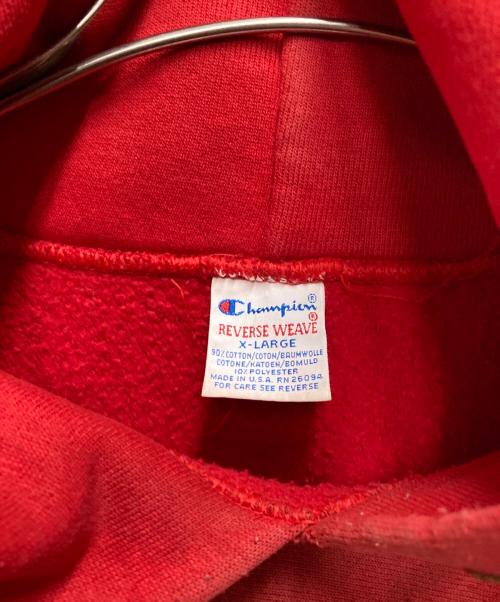 Champion（チャンピオン）Champion (チャンピオン) 90's NYACラバープリントパーカー レッド サイズ:XLの古着・服飾アイテム