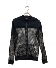 DIESEL（ディーゼル）の古着「メッシュジップアップカットソー」｜ブラック