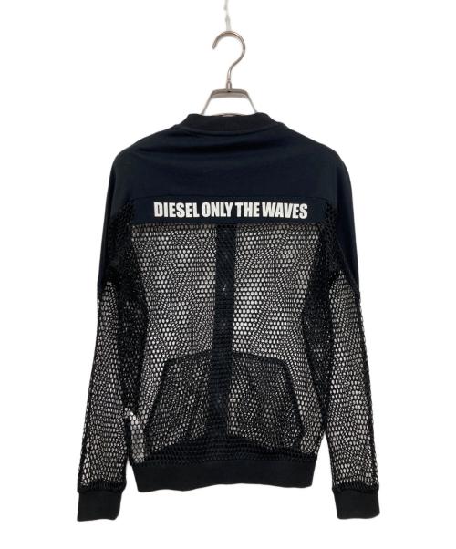 DIESEL（ディーゼル）DIESEL (ディーゼル) メッシュジップアップカットソー ブラック サイズ:xsの古着・服飾アイテム