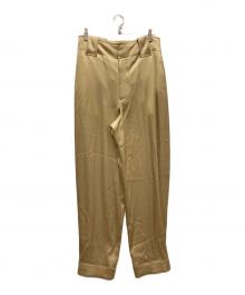 BOTTEGA VENETA（ボッテガベネタ）の古着「シルクワイドスラックス」｜ベージュ