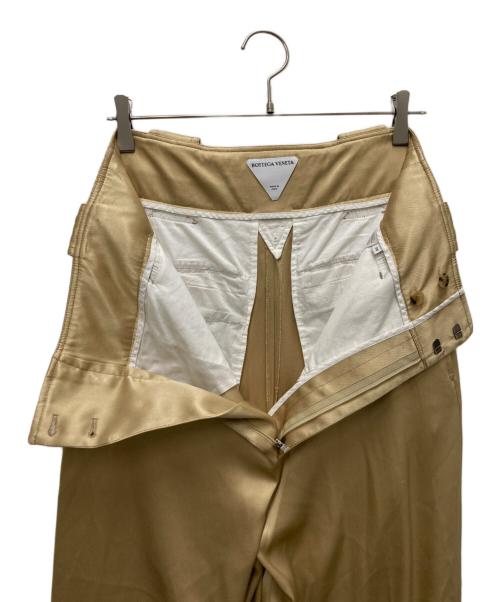BOTTEGA VENETA（ボッテガベネタ）BOTTEGA VENETA (ボッテガベネタ) シルクワイドスラックス ベージュ サイズ:38の古着・服飾アイテム