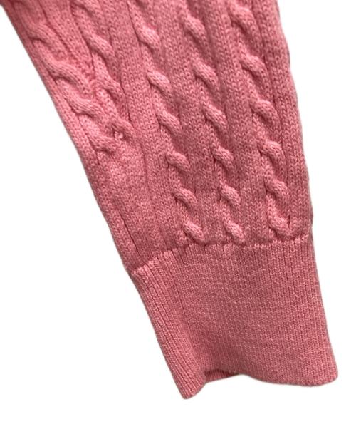 POLO RALPH LAUREN（ポロ・ラルフローレン）POLO RALPH LAUREN (ポロ・ラルフローレン) ケーブルニットカーディガン ピンク サイズ:E kids XL(16)の古着・服飾アイテム