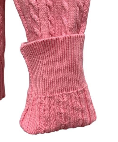 POLO RALPH LAUREN（ポロ・ラルフローレン）POLO RALPH LAUREN (ポロ・ラルフローレン) ケーブルニットカーディガン ピンク サイズ:E kids XL(16)の古着・服飾アイテム